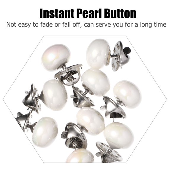 FOMIYES 20Ud Botones Instantáneos Removibles De Perla Metálica Para Camisas Y Eventos Varios