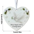 thumbnail image 2 of Acrylic Heart - Shaped Bird Ornament With Transparent Dove Detail, Pine Branch & Ribbon Accents, Christmas Tree Ornament For Festive Holiday Decor, Peace - Inspired Souvenir, 2 of 6