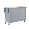 thumbnail image 6 of Kitchen Island Cart with Solid Wood Top and Locking Wheels, 54.3 inch Width, 4 Door Cabinet and Two Drawers, Spice Rack, Towel Rack (Dusty Blue), 6 of 9