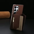thumbnail image 6 of Dteck Magnetic Case for Samsung Galaxy S25 Ultra,  2 in 1 Wallet Case Detachable Card Holder, Compatible with MagSafe, Slim PU Leather RFID Blocking Credit Slots Zipper Pocket,Brown, 6 of 7