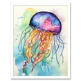 thumbnail image 1 of Jellyfish Swimming Folk Art Watercolour Painting Art Print Framed Poster Wall Decor 12x16 inch, 1 of 5