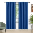 thumbnail image 1 of Cortinas Blackout Azul Marino, Juego de 2 Paneles, 52x84 Pulgadas, Cortinas Blackout con Bolsillo para Barra, Cortinas Térmicas Aislantes para Ventanas, Calor de Verano, Cortinas Sólidas con Privacid, 1 of 7