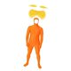 thumbnail image 1 of Orange Theme Costume Set For 01-06 Models Adult Size Including Fake Beard Eyebrows And Jumpsuit, 1 of 5