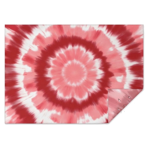 Red White Tie Dye Mandala Pattern Rectangle Tablecloth 60"x84",Waterproof Polyester Rectangle Table Cloth, Wipeable Spillproof Polyester Tablecloth for Dining, Camping, Indoor and Outdoor