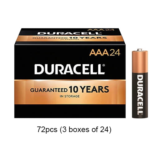 72-Pack AAA Duracell Coppertop MN2400 Alkaline Batteries
