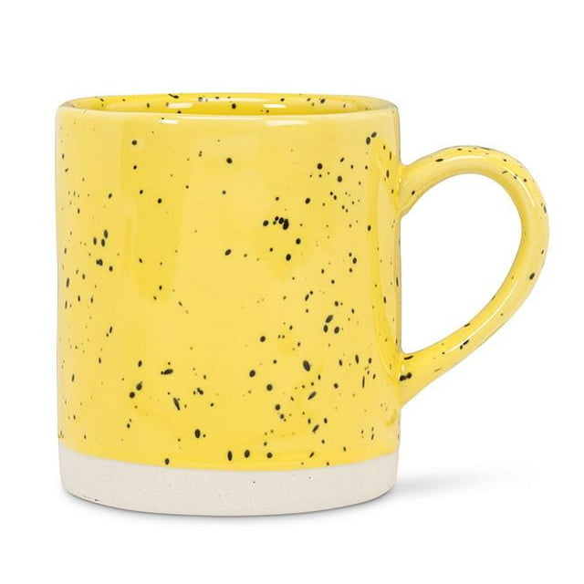 Abbott Collection AB-27-SPECKLE-YLW 3.75 in. Stoneware Speckled Mug, Yellow