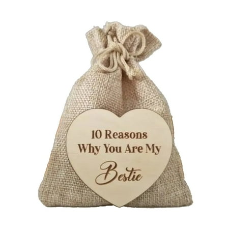

New Arrival Wooden Gift 10 Reasons Why You Are My Why You Are My Jute Bag With Hearts Wood Chip Heart Desktop Ornament