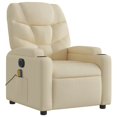 thumbnail image 3 of vidaXL Electric Massage Recliner Chair Cream Fabric, 3 of 9