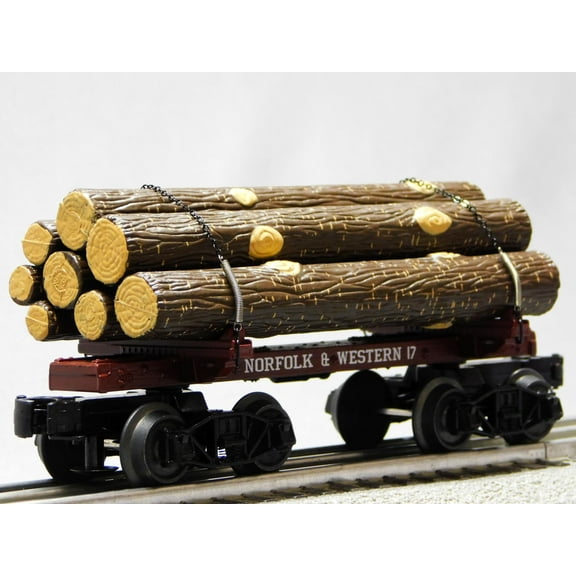 M.T.H. Electric Trains MTH Premier Norfolk Western Skeleton FLATCAR W/LOGS (17)