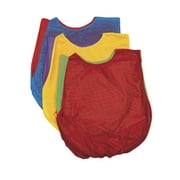Angle View: Sportime Adult Dub-L-Scrim Pinnie, Green/Red