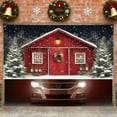 thumbnail image 4 of Woodland Snowy Christmas Cottage Garage Door Cover – Cozy Cabin in Forest Holiday Banner for Front Yard Curb Appeal Outdoor Indoor Christmas Decor Winter Scene Backdrop, 4 of 6