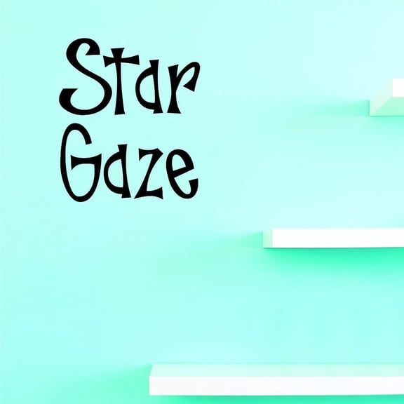Custom Decals Star Gaze Wall Art Size: 8 X 20 Inches Color: Black
