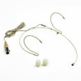 thumbnail image 2 of Beige Mini XLR 4 Pin TA4F Head Worn Dual Earhook Headset Microphone for SHURE, 2 of 12