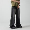 thumbnail image 5 of Mens Jeans Vintage Streetwear Wide Leg Jeans Flared Pants Loose Fit Casual Y2K Jeans, 5 of 9