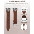 thumbnail image 4 of Wearlizer Leather Band Compatible with Apple Watch Band Women 38mm 40mm 41mm 42mm 44mm 45mm 46mm 49mm Dressy Leather Strap with T-shape Metal Buckle for iWatch Ultra SE Series 10 9 8 7 6 5 4 3, 4 of 6