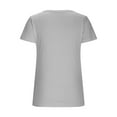 thumbnail image 4 of Hvot&aat Women Ribbed Short Sleeve T-shirt Notch Neck Solid Color Tees Casual Stretch Slim Fit Basic Tops, 4 of 5