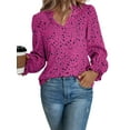 thumbnail image 1 of SLADYGLO Women Floral Print V Neck Ruffle Long Sleeve Blouse, 1 of 7