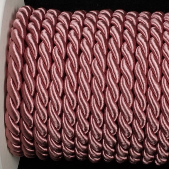 Rose Pink Braided Cording Wired Craft Ribbon 0.25" x 17 Yards
