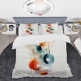 thumbnail image 2 of Designart "Harmony of Orange and Blue Circles II" Abstract Geometric Bedding Covert Set - Abstract Orange Modern Bed Set With 2 Shams, 2 of 5