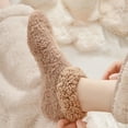 thumbnail image 3 of 2 Pairs Non Slip Socks for Women，Winter Warm Cozy Fuzzy Slipper Socks Soft Fluffy with Grips,Off White, 3 of 5