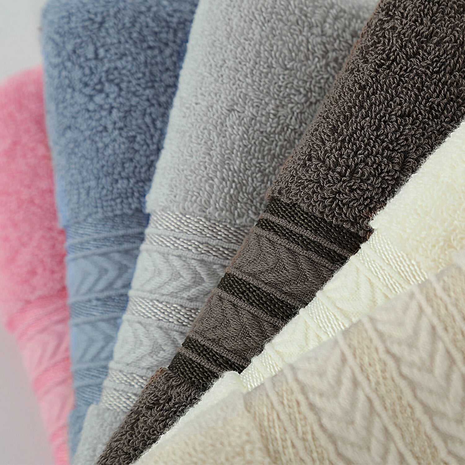 Unique Bargains 6-Pack 100% Cotton Absorbent Bathroom Towel Mixed Color