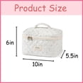 thumbnail image 2 of Bolsa de maquillaje uekeboag, tamaño grande, acolchada, para mujer, color blanco y cereza, 2 of 6