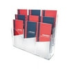 deflecto Three-Tier Document Organizer With Dividers, 14w x 3 1/2d x 11 1/2h, Clear