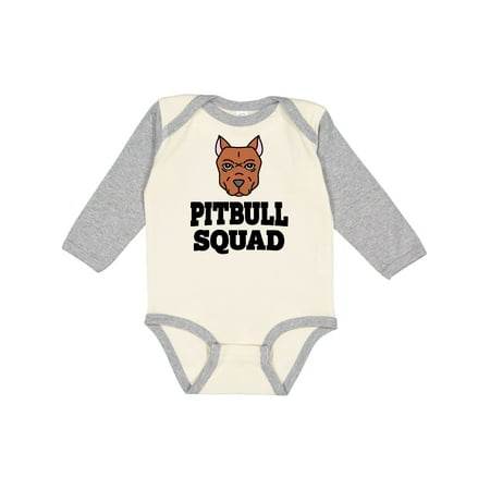 

Inktastic Dog Pitbull Squad Gift Baby Boy or Baby Girl Long Sleeve Bodysuit