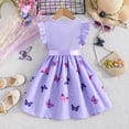 thumbnail image 5 of XEGLSBU Dresses for Girls Floral Ruffle Baby Girl Dress with 3D Bowknot and Sleeves for Toddler Party z260522-1-Purple Size 3-4 Years, 5 of 9