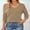 Khaki, variant on QUALFORT Women’s 100% Cotton V-Neck Pullover Sweater, Long Sleeve Lightweight Sweater for Women, Soft Classic Solid Color Knit Top