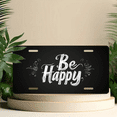 thumbnail image 6 of 1 Pcs 2D Flat License Plate Covers & Frames, Be Happy For Decorative Front, Waterproof For Decoration Aluminum License Plate Covers & Frames Cover For Men Women, 12" X 6", 6 of 7