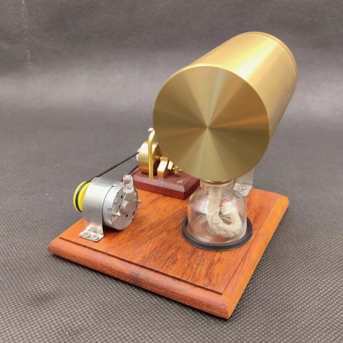 Steam Engine Model Kit That Works, Mini Oscillating Steam Engine and Generator, Steam-Powered Electricity Generator with Boiler & LED Light for Physics Science Experiment Demonstration