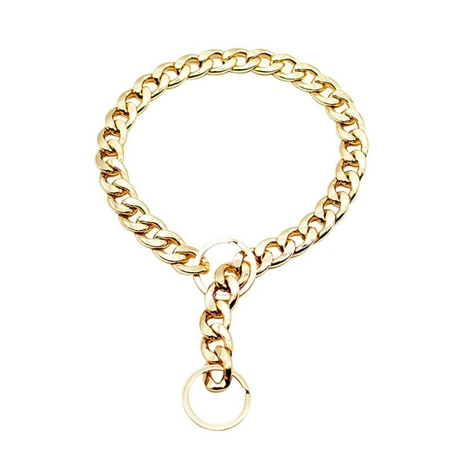 Accesorios para perros Cadena 1 Collar metálico chapado en oro para perros pequeños y medianos Collar de estilo punk