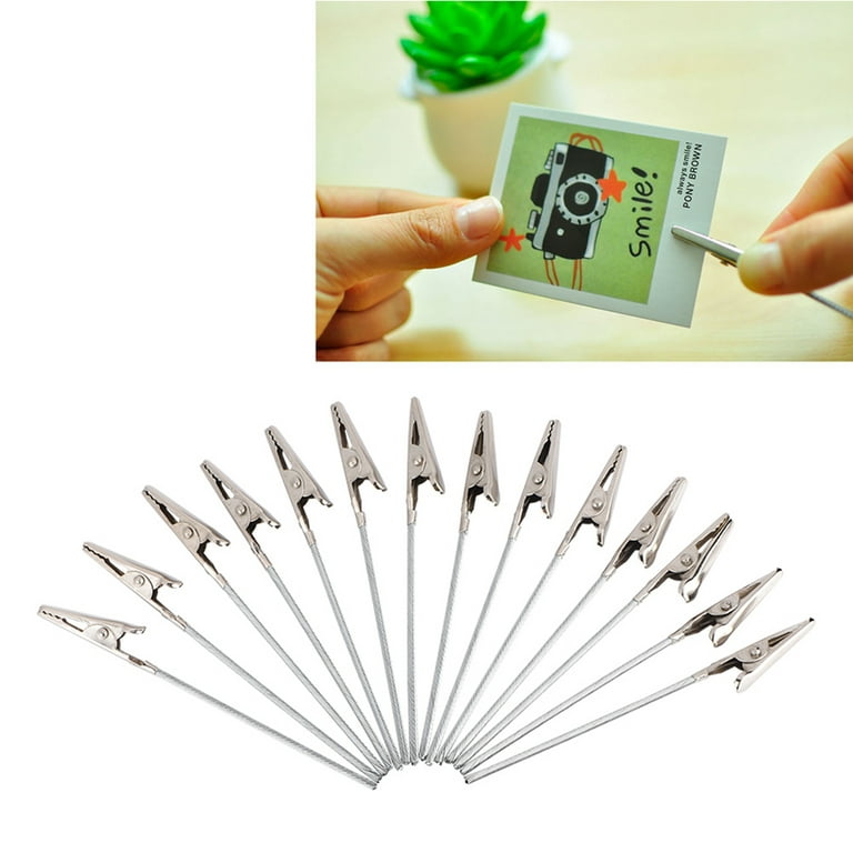 50 pcs Metal Wire Long Tailed Clips Photo Clip Holder Alligator Clips for  Crafts DIY Card Photo Memo Clip Holder Decoration Accessories 