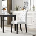 thumbnail image 2 of Modway Duchess 21" Modern Button Tufted Vegan Leather Dining Chair, White, 2 of 4