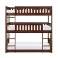 thumbnail image 3 of Lexicon Rowe Transitional Wood Triple Bunk Bed in Dark Cherry, 3 of 4