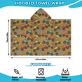 thumbnail image 2 of Brown Monster Cartoon Trucks Word Pattern Hooded Bath Towel，50"x30" for Ages 3 To 12 Kids, Quick Dry Lightweight Soft Microfiber Hood Beach Towel Cover Up for Kids, 2 of 7