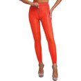 thumbnail image 3 of YONGHS Collants Transparents Brillants pour Femmes Taille Haute Bas Cuisse Leggings Rouges B L, 3 of 5