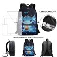thumbnail image 3 of Yuyamidu Blue Axolotl School Backpack Set 3Pcs Lightweight Casual Daypacks with Lunch Bag Pen Bag Set Lightweight Portable Lunch Box Elementary Middle School Kids Backpack, 3 of 7