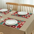 thumbnail image 5 of Merry Christmas Green Holiday Tree Linen Placemats Set Of 4 Anti-slip Dining Table Mats 12 X 18 Inch Winter Table Mats for Party Kitchen Dining Decor for Kitchen Dining Table,Kitchen Table Mats, 5 of 5