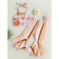 thumbnail image 2 of Coduop Toddler Baby Girls Sleeveless Floral Sling Crop Top and Flared Long Pants Outfit Set, 2 of 8