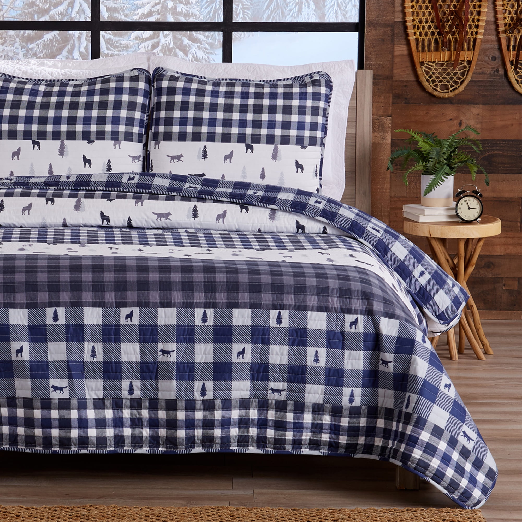 Great Bay Home Rustic Lodge Reversible Reversible Quilt Set With Shams