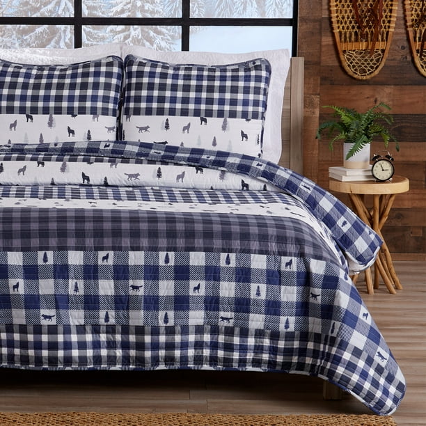 Great Bay Home Rustic Lodge Reversible Reversible Quilt Set With Shams