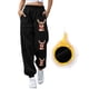 thumbnail image 3 of Pantalones de Mujer Holgados Gibobby Pantalones de Chándal con Estampado Navideño con Bolsillos Cintura Alta Deportivos para Gimnasio Ajuste Atlético Pantalones para Correr Rojo M, 3 of 5