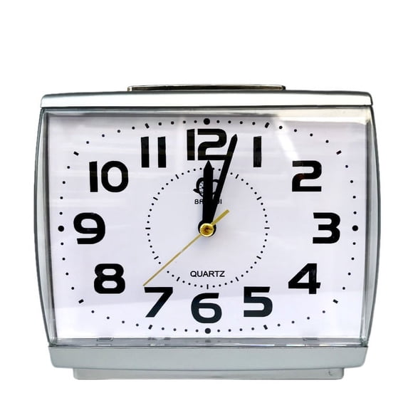 High end simple Fashion Square large alarm clock high quality silent movement transparent plastic mirror with night light