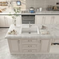 thumbnail image 4 of TOBILI 33" Large-capacity Multifunctional Dual-mount Design Fireclay Kitchen Sink, 4 of 9