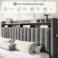 thumbnail image 3 of EnHomee Queen Bed Frame with Headboard & Storage Upholistered  Bed with 2 Large Drawers Noise Free, Gray, 3 of 11