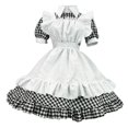 thumbnail image 2 of Njagoc3 Womens Short Sleeve Retro Swing Dress, Ruffle Trim Collar, Vintage Style Party & Daily Dress, 2 of 6