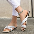 thumbnail image 6 of USSUMA Slippers for Women Women's Fashionable and Casual Summer New Style Outdoor Flat Soft Bottom Beach Slippers Beach Pool Slide Sandals Flash Deals, 6 of 7