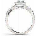 thumbnail image 3 of 1-1/10 Carat T.W. Diamond Criss-Cross Shank Single Halo 14kt White Gold Engagement Ring, 3 of 5